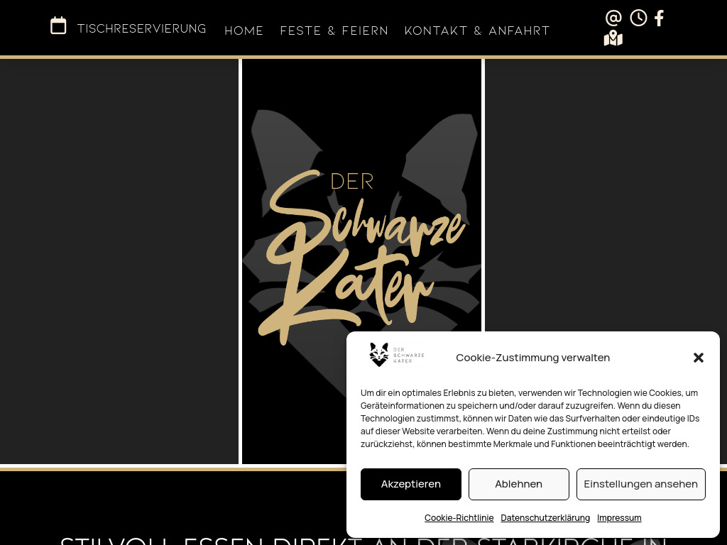 Website von Restaurant der Schwarze Kater