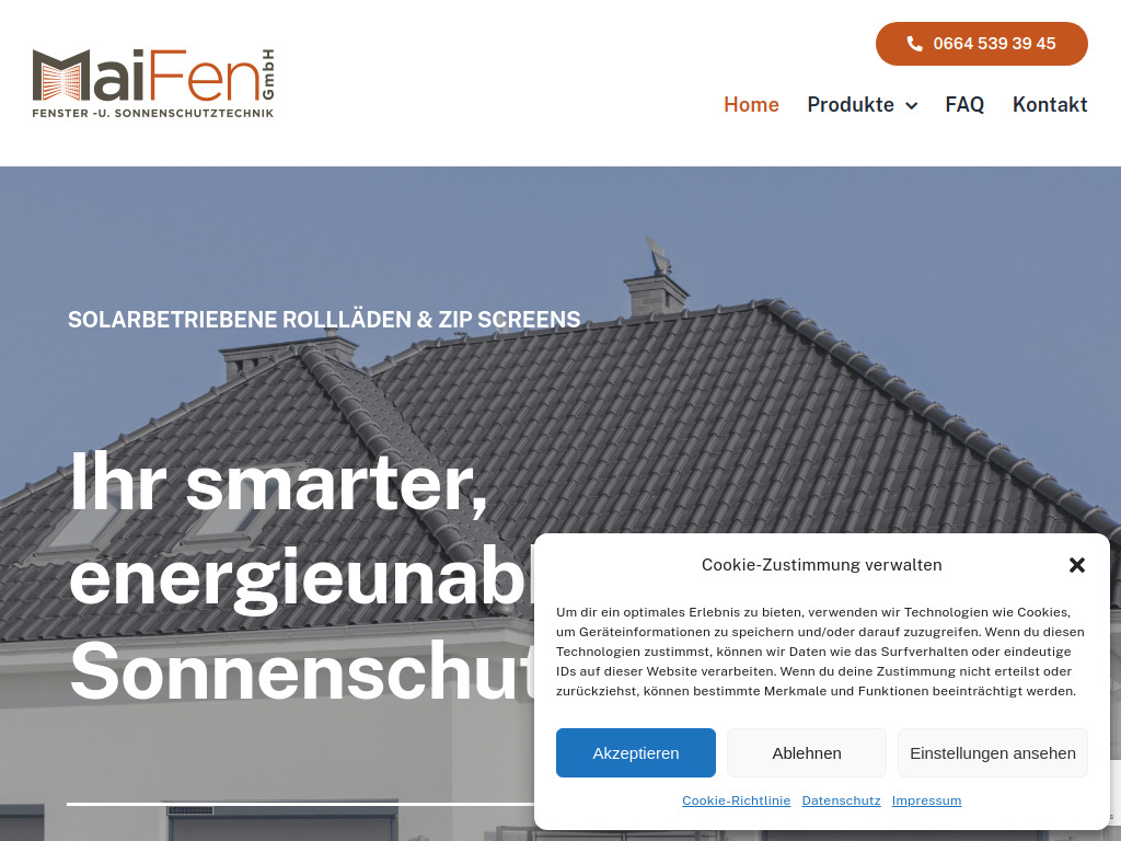 Website von MaiFen GmbH in Wien