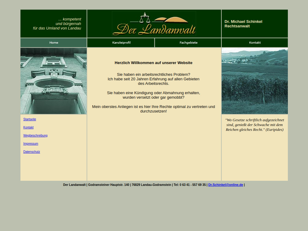 Website von Der Landanwalt in Landau-Godramstein