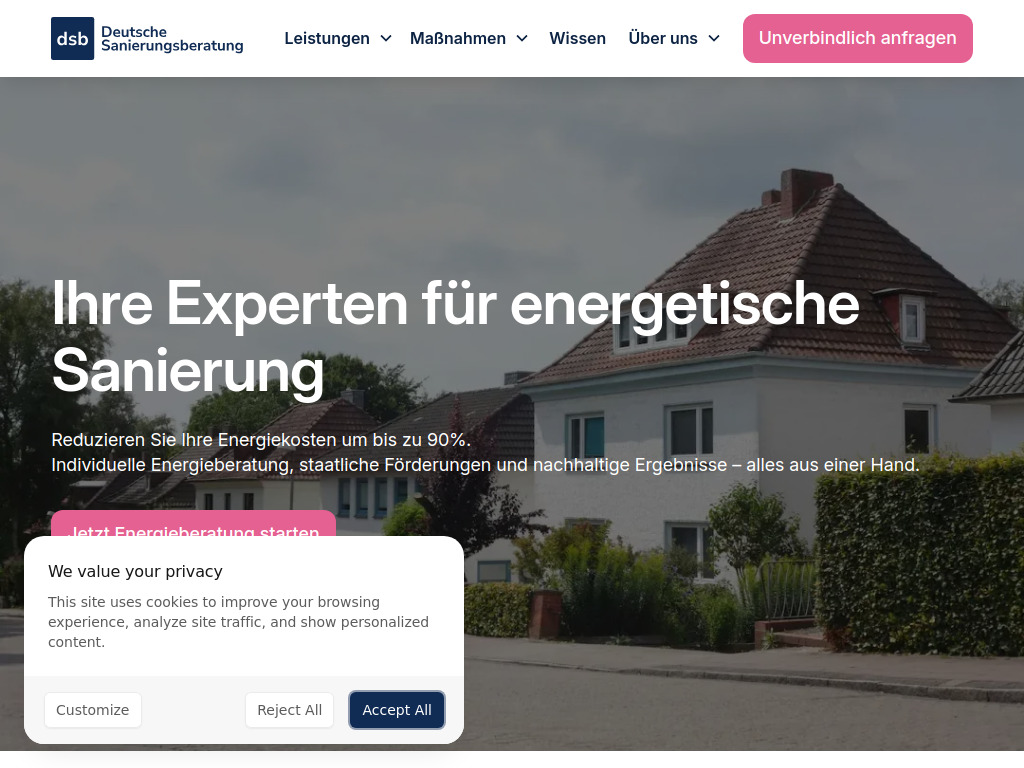 Website von dsb Deutsche Sanierungsberatung GmbH in Berlin
