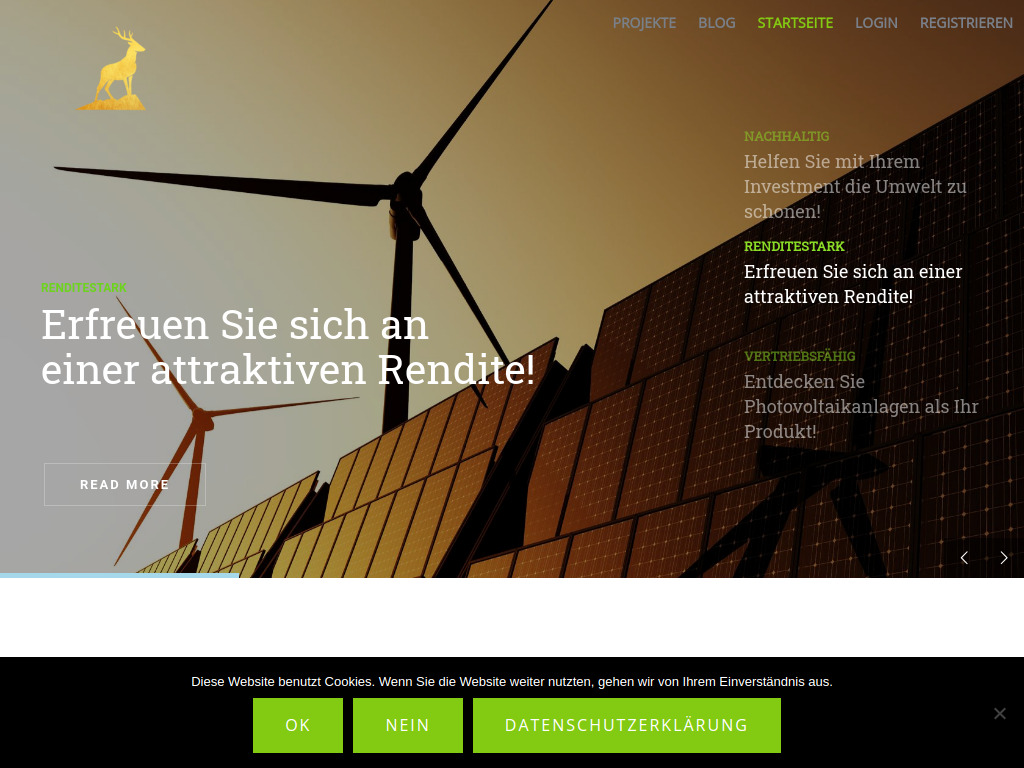 Website von DSI Deutsche Solar Invest GmbH in Hannover