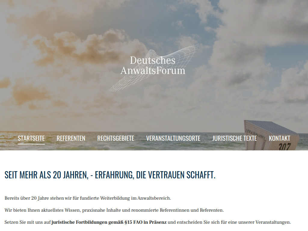 Website von Deutsches AnwaltsForum in Verl
