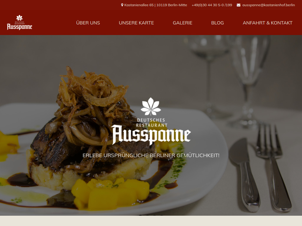 Website von Hotel Pension Kastanienhof Hauptmann oHG in Berlin