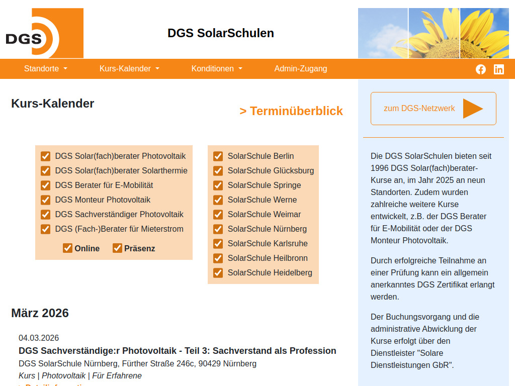 Website von Solare Dienstleistungen GbR in Nürnberg