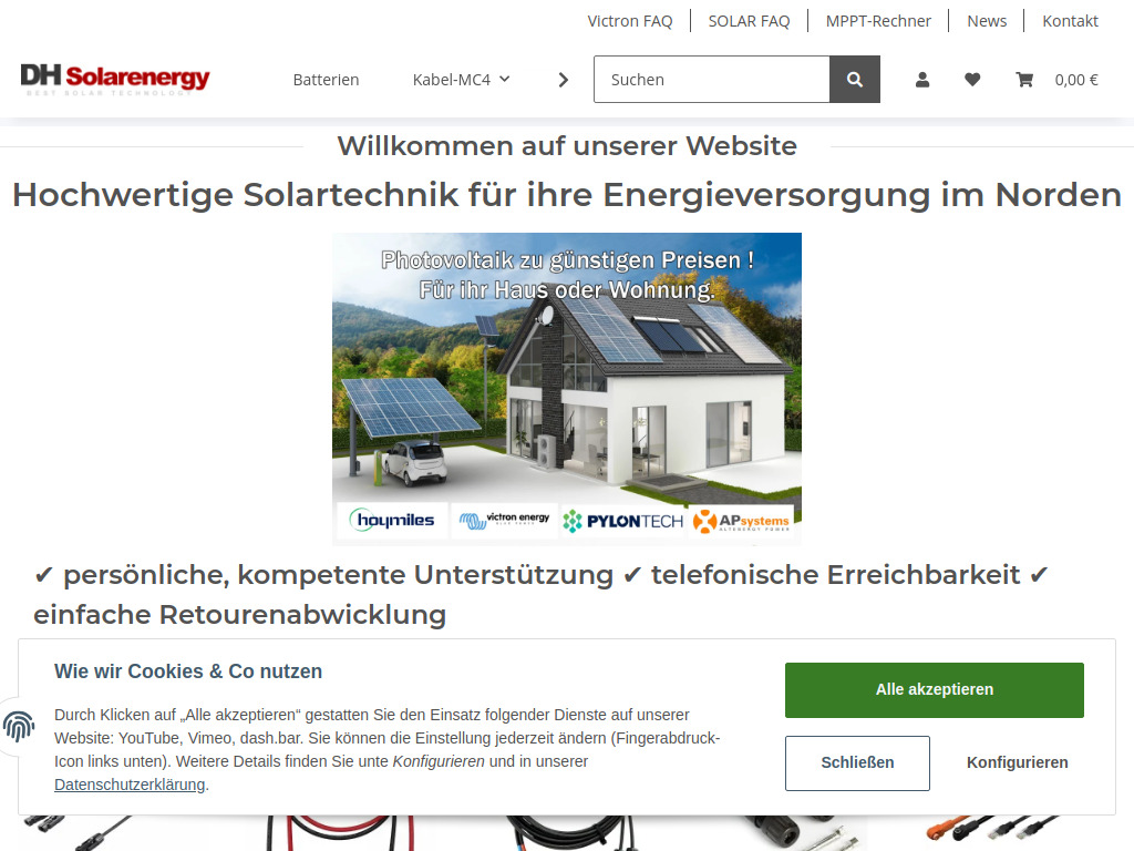 Website von DH-Solarenergy in Halstenbek