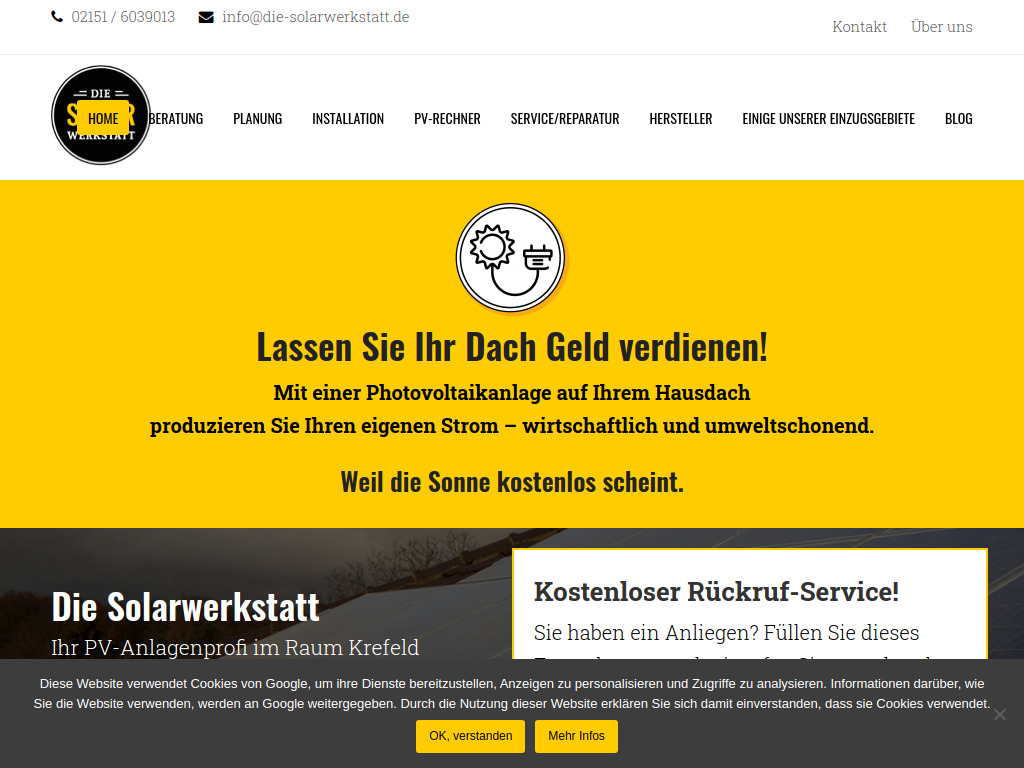 Website von Energy Technology ETE GmbH in Krefeld