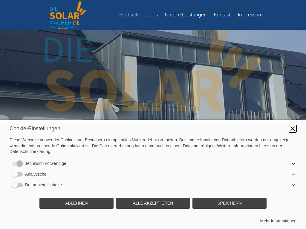Website von EMT Solar GmbH in Nordheim