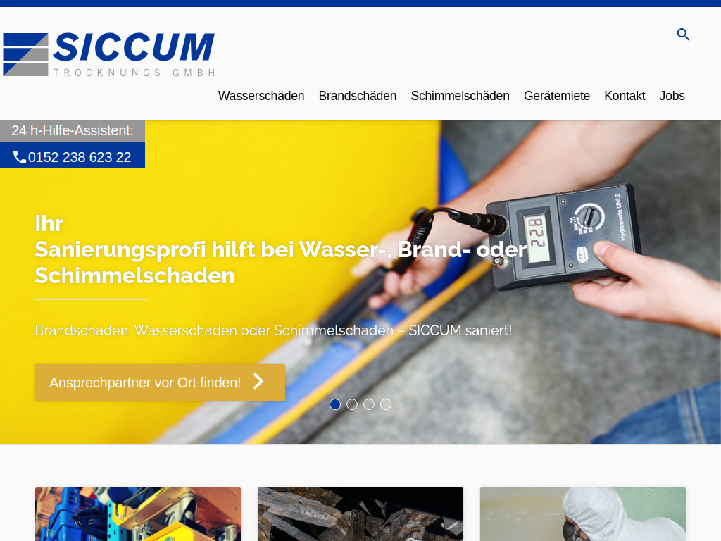 Website von SICCUM Trocknungs GmbH in Kröpelin