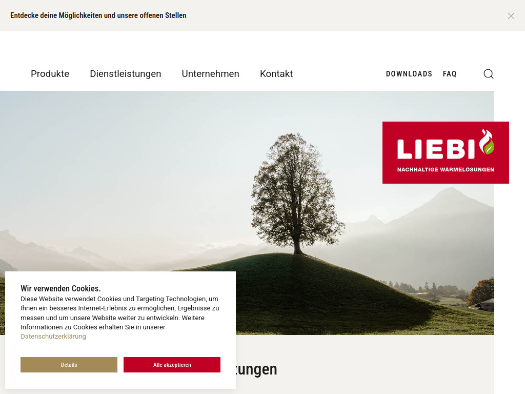 Website von Liebi LNC AG in Oey-Diemtigen