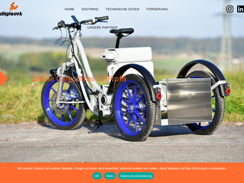 Website von digitalewerkstatt.com Stabile Cargo-Bikes für Profis. % in Weil der Stadt