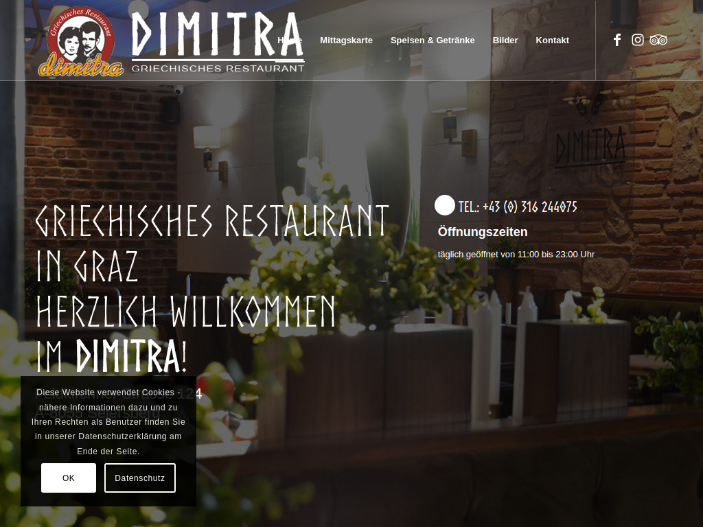 Website von Pardalis & Pardalis Restaurant Dimitra OG in Seiersberg