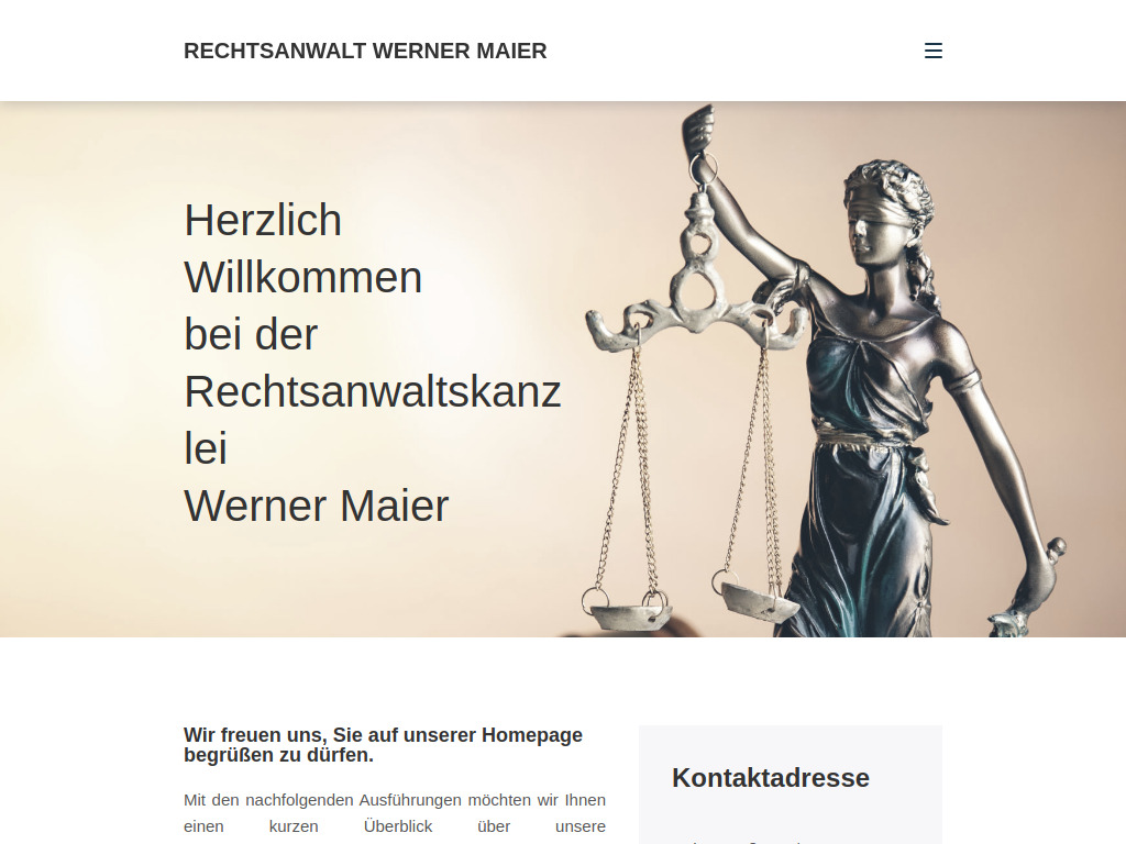 Website von Werner Maier Rechtsanwalt in Fellbach