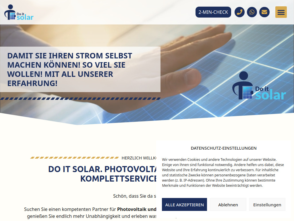 Website von Do It Solar GmbH in München