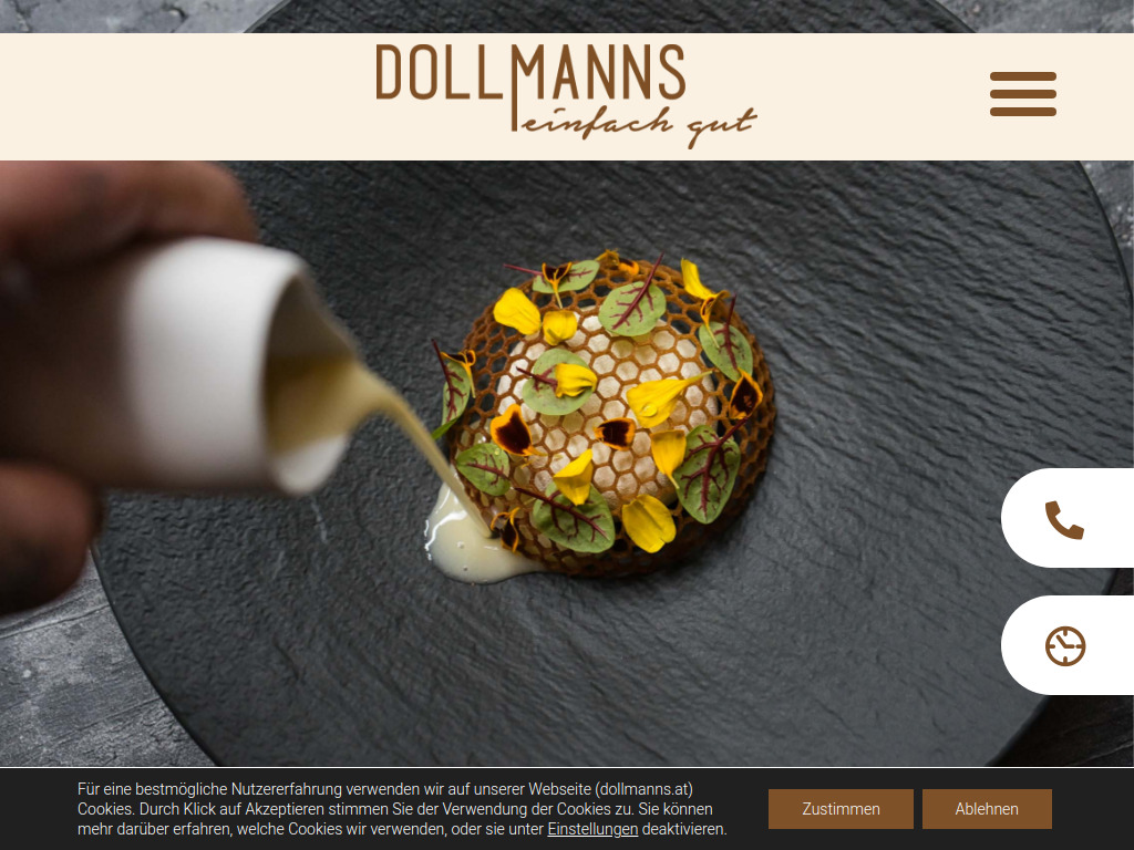 Website von Restaurant Dollmanns in Gmunden