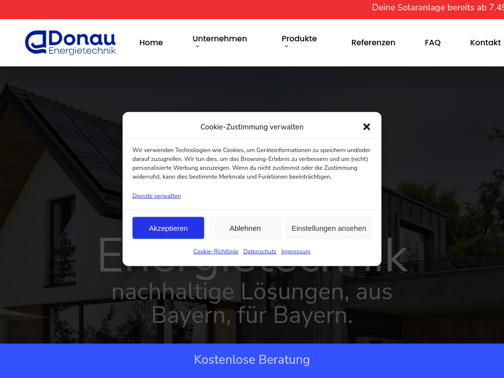 Website von Donau Energietechnik GmbH in Deggendorf