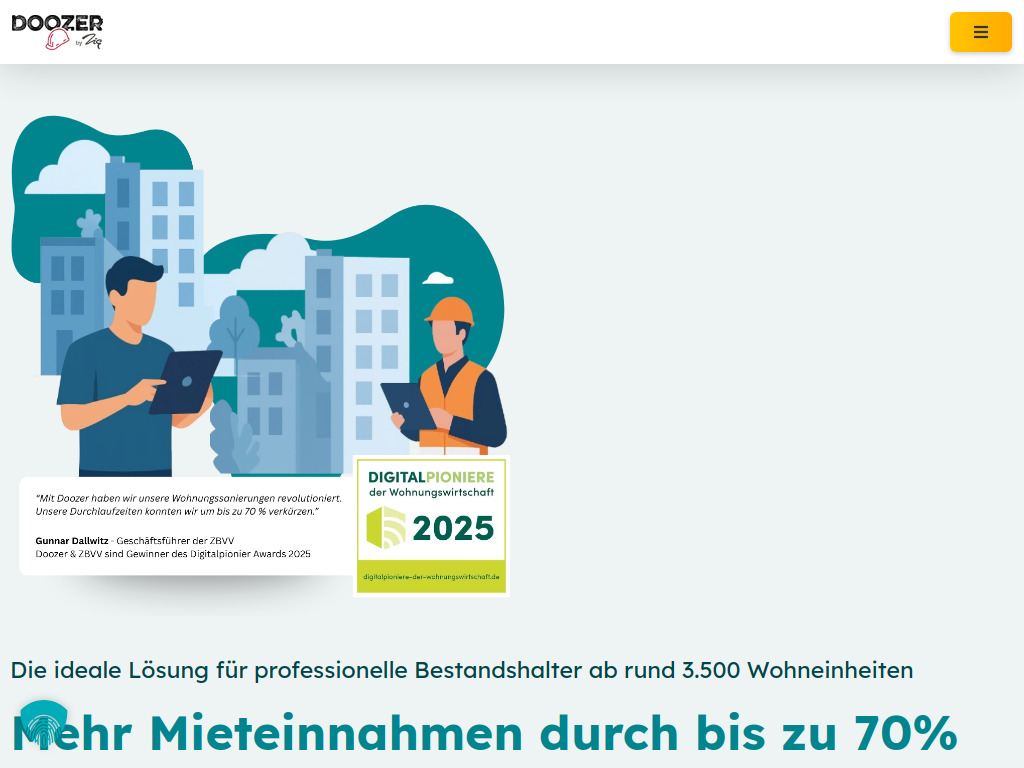 Website von Doozer Real Estate Systems GmbH in Berlin