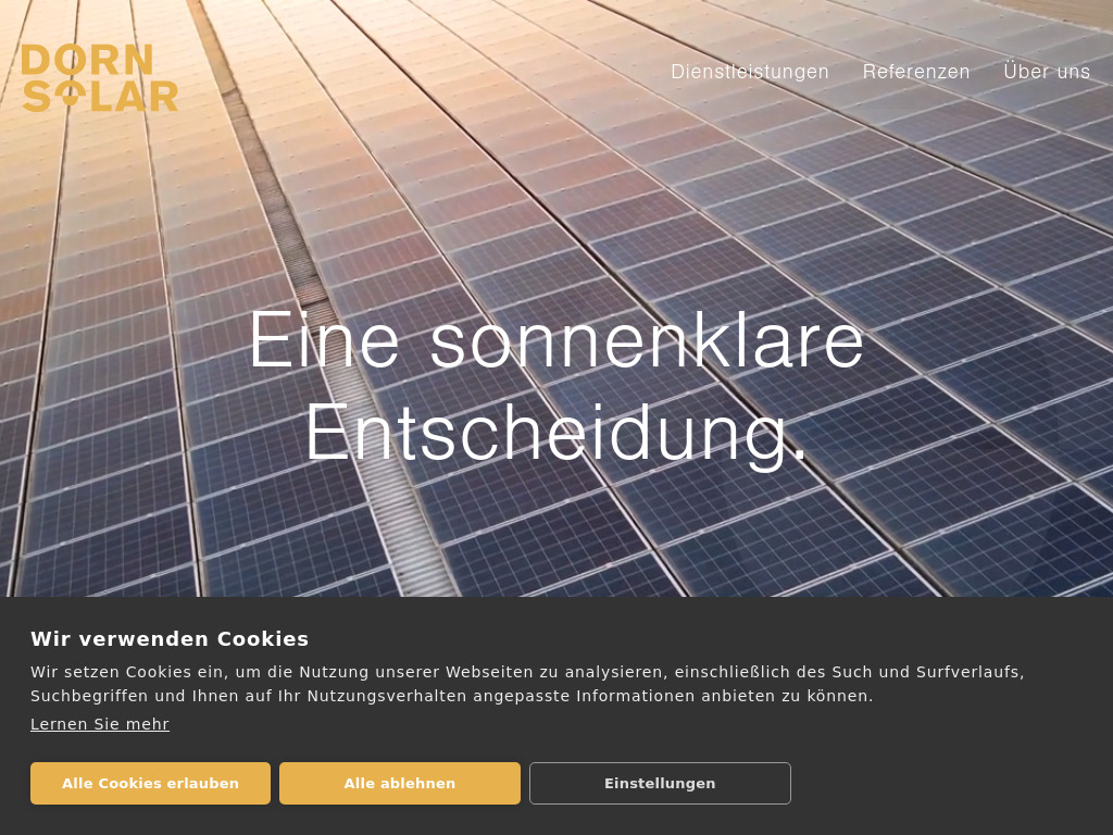 Website von Dorn Solar AG in Chur