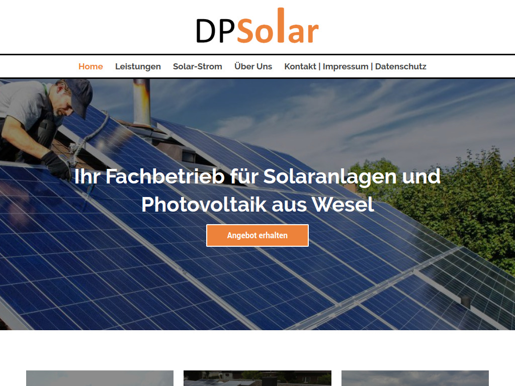 Website von DPS Dennis Peters Solar in Wesel