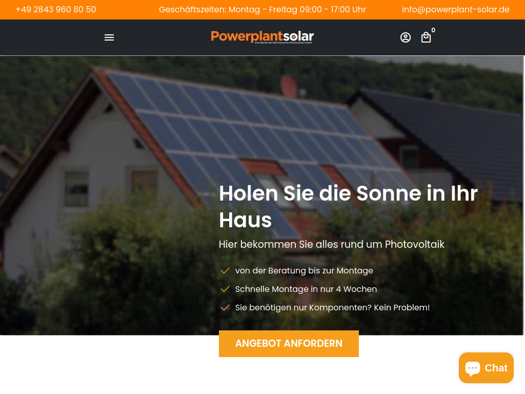 Website von DPV Deutsche Photovoltaik GmbH in Rheinberg