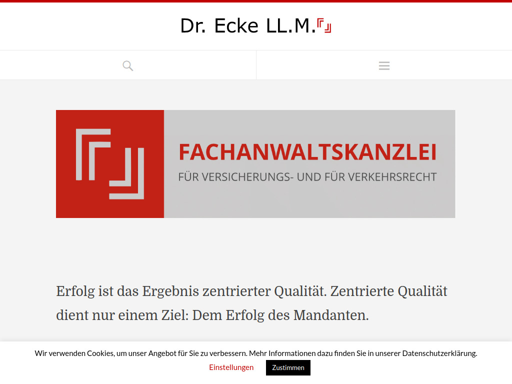 Website von Dr. Elmar Ecke LL.M. in Harsewinkel