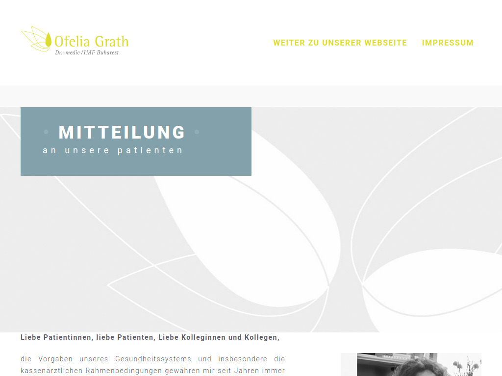 Website von Dr.-medic/IMF Bukarest Ofelia Grath in Heidenheim