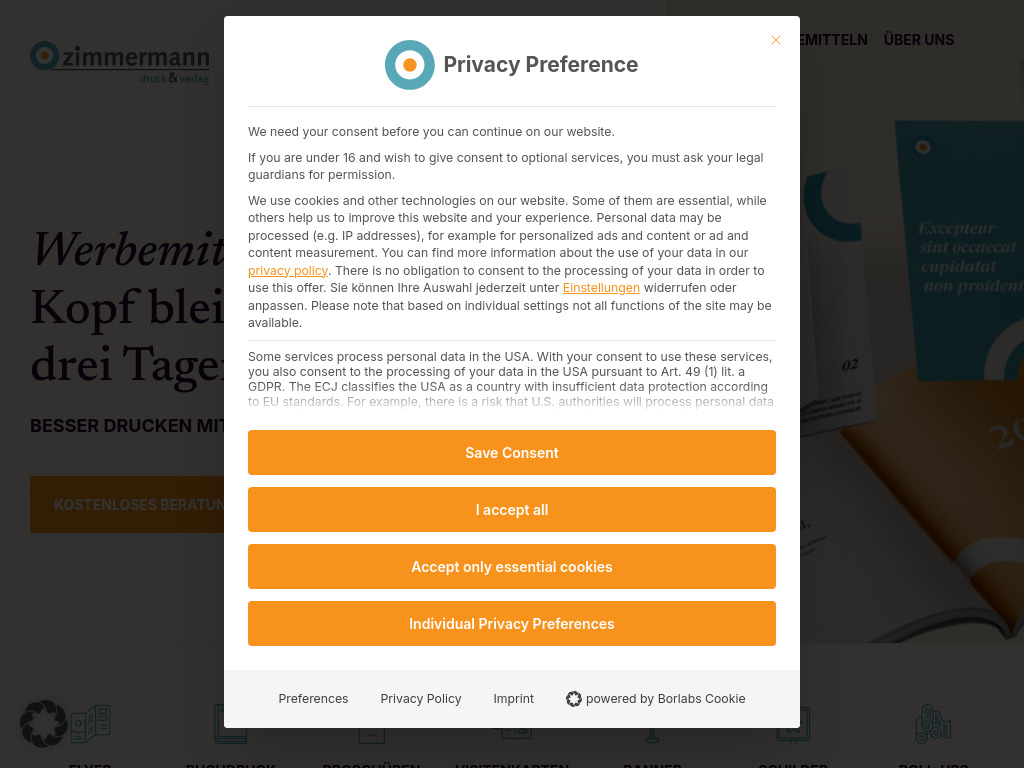 Website von Zimmermann GmbH in Unterschleißheim