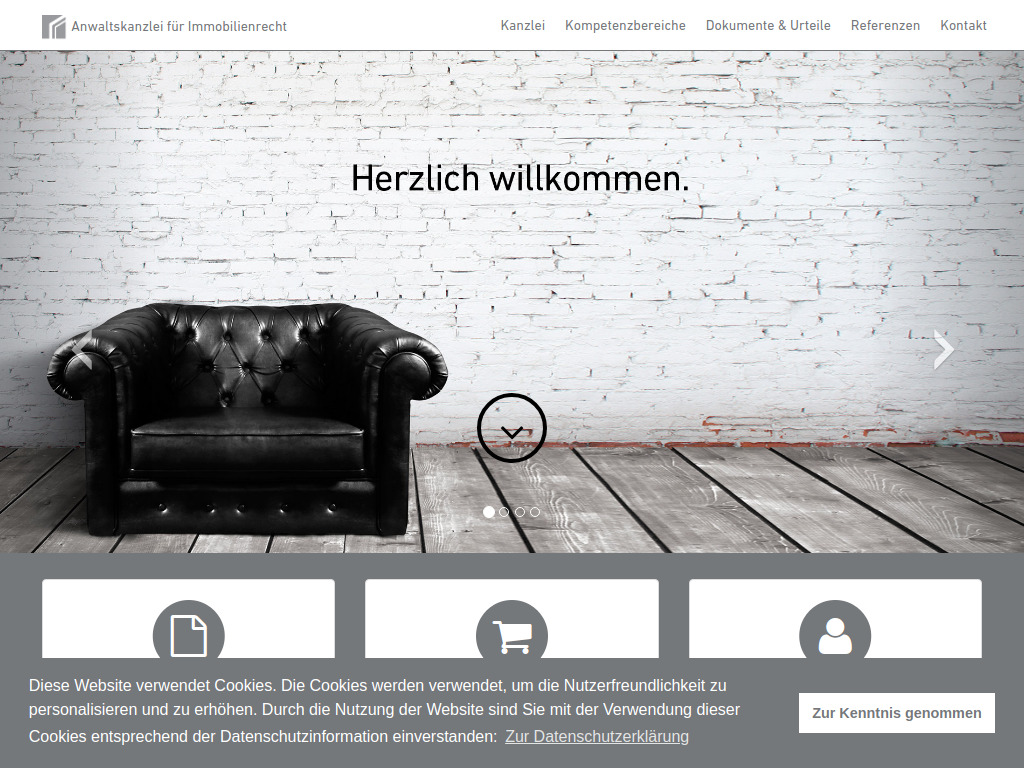Website von Anwaltskanzlei für Immobilienrecht in Kierspe