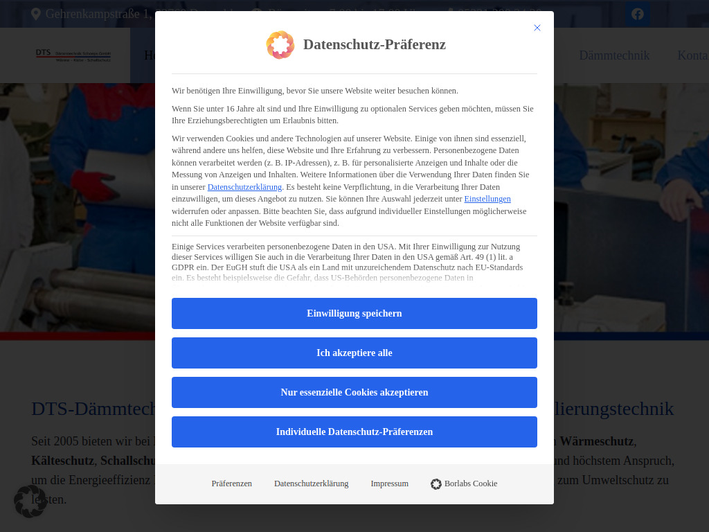 Website von DTS-Dämmtechnik Schoeps GmbH in Detmold