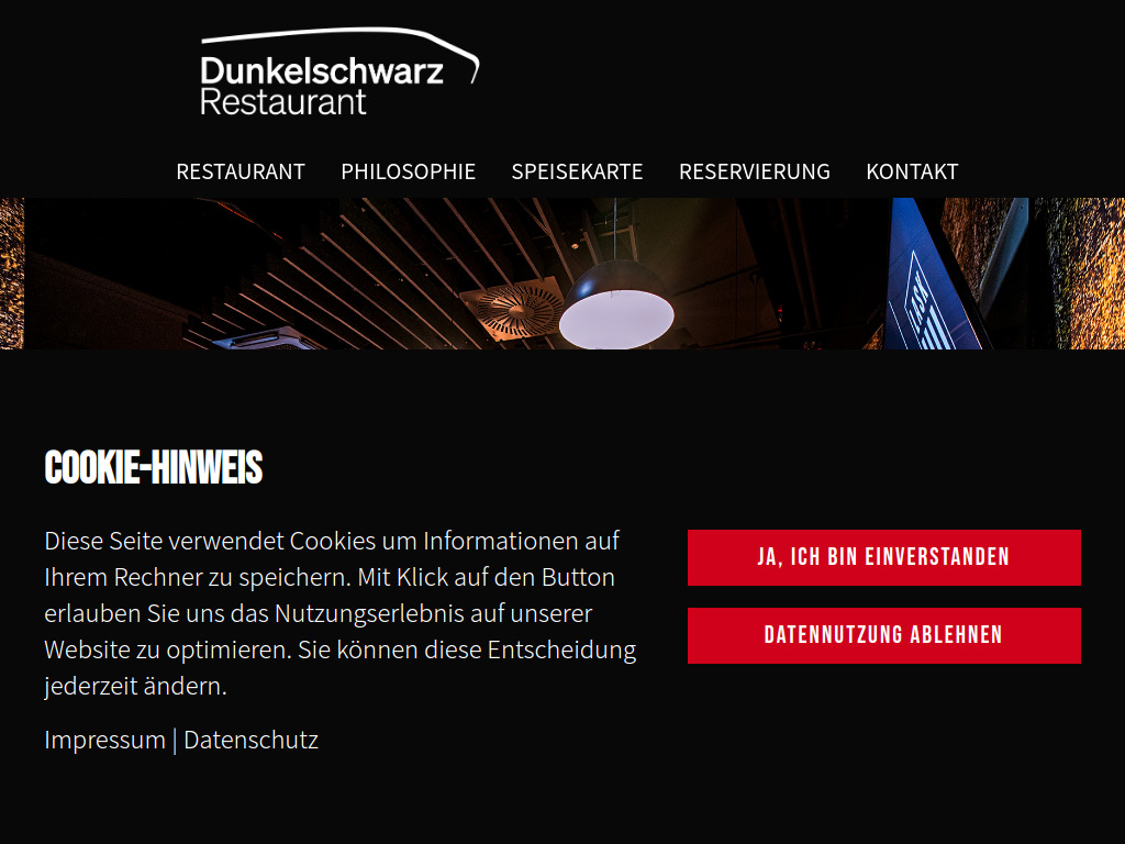 Website von Dunkelschwarz Gastro GmbH in Linz
