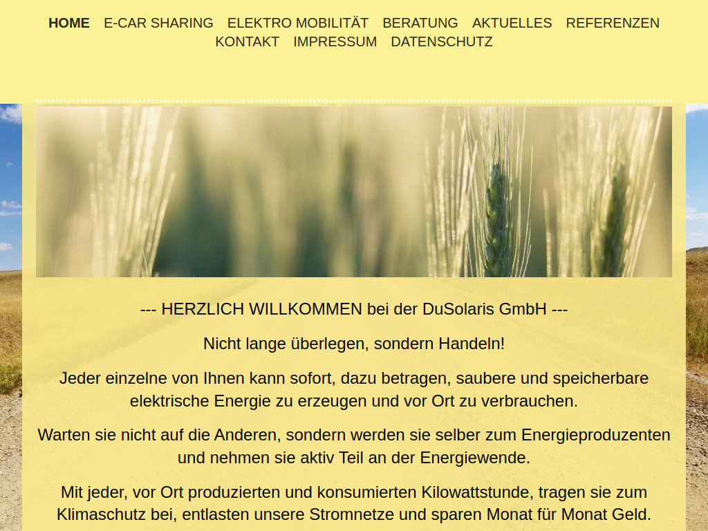 Website von DuSolaris GmbH in Hamminkeln