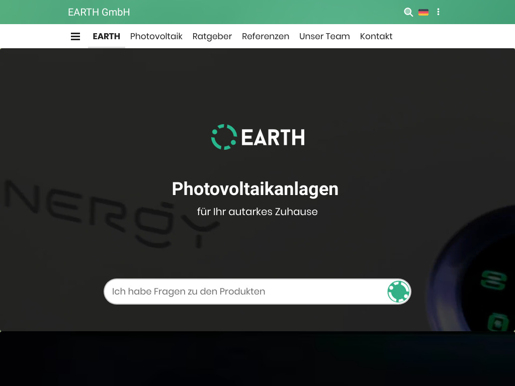 Website von EARTH GmbH in Sontra