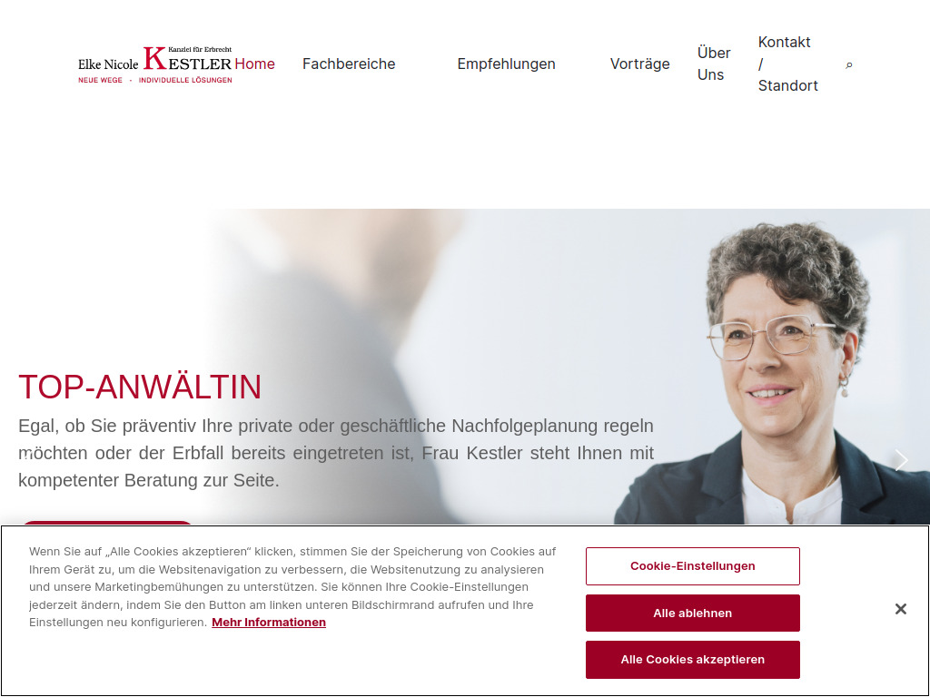 Website von Elke Nicole Kestler in Cham