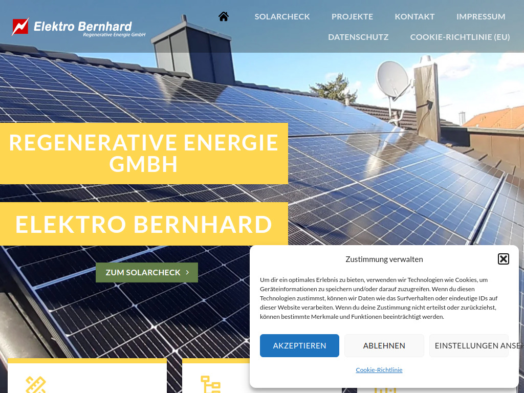Website von Elektro Bernhard Regenerative Energie GmbH in Baden-Baden