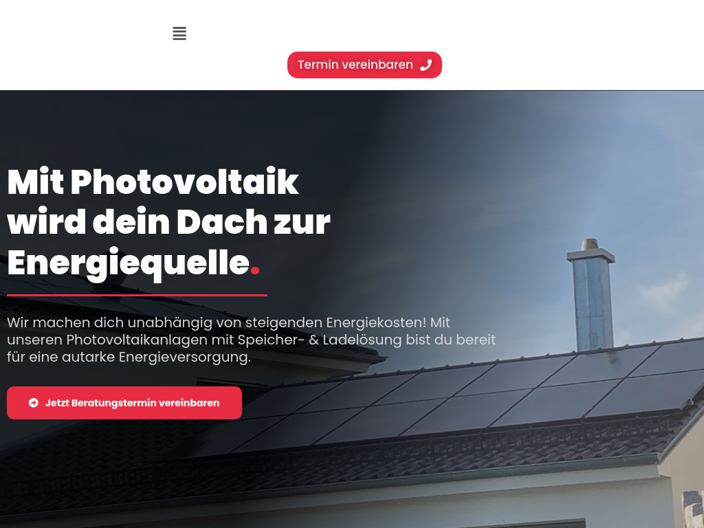 Website von E&B SolarTech GmbH in Amerdingen