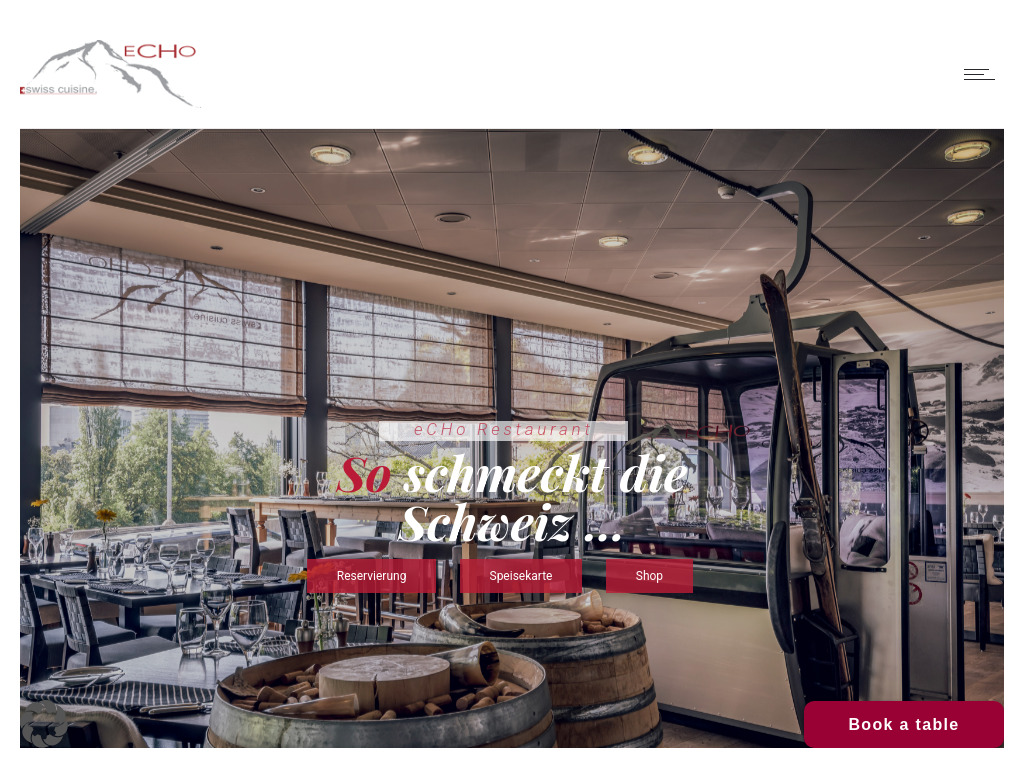 Website von eCHo Restaurant Zürich in Zürich