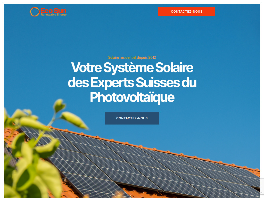Website von Eco Sun in Bern