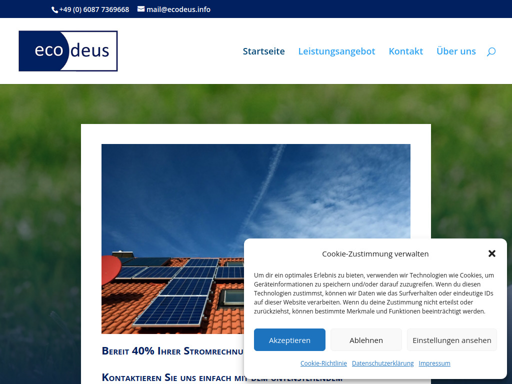 Website von ecodeus GmbH in Waldems