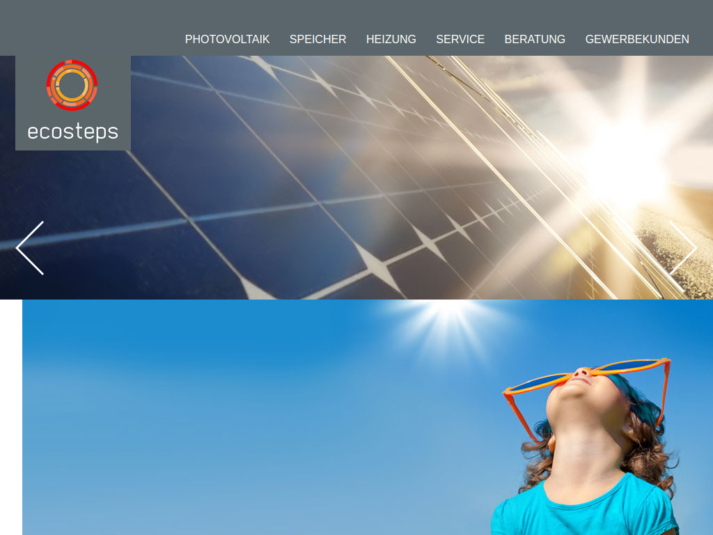 Website von ecosteps GmbH & Co. KG in Erftstadt