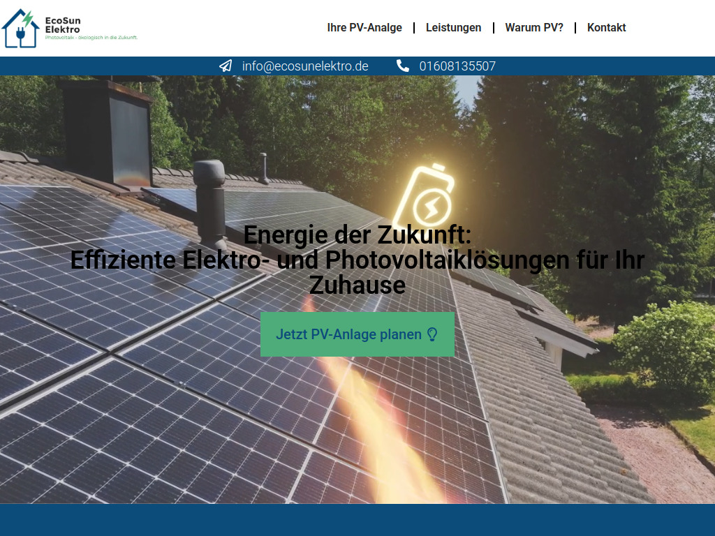 Website von EcoSun Elektro in Paderborn