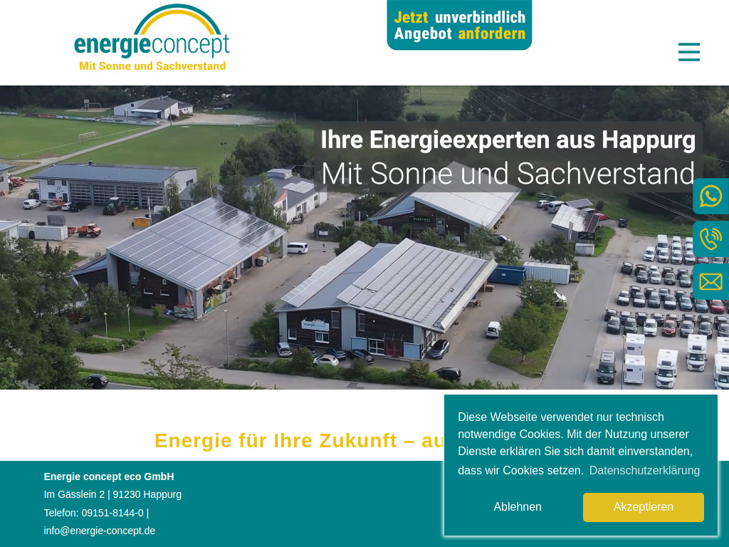 Website von Energie Concept GmbH in Happurg