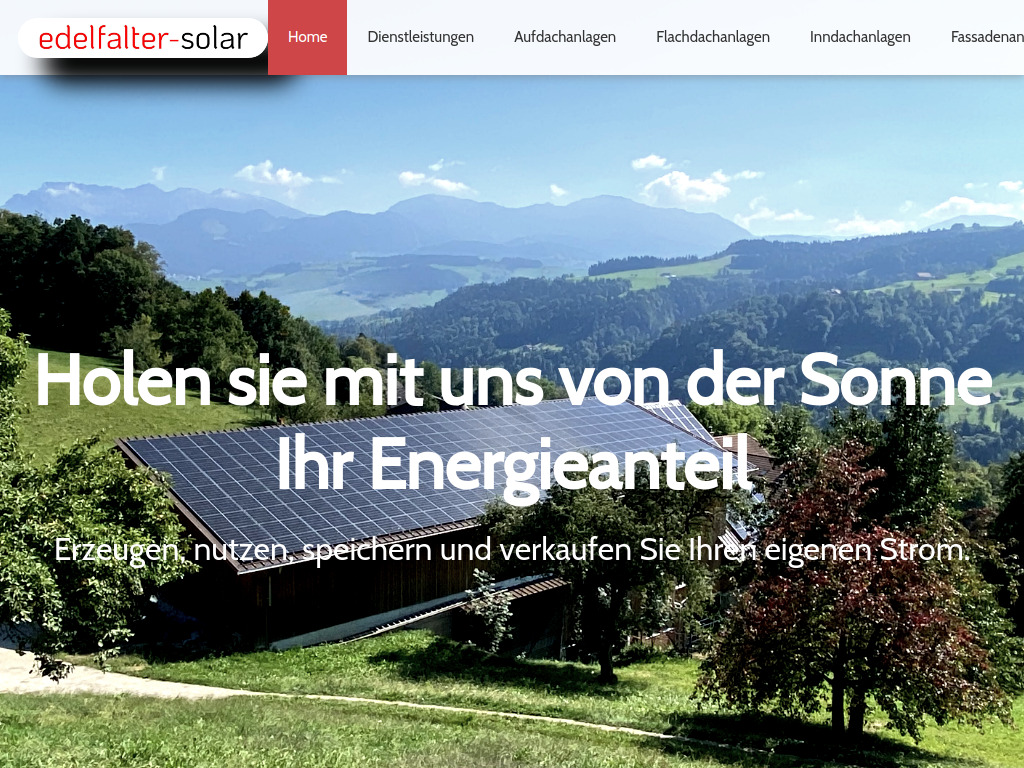 Website von Edelfalter AG in Mühlethal