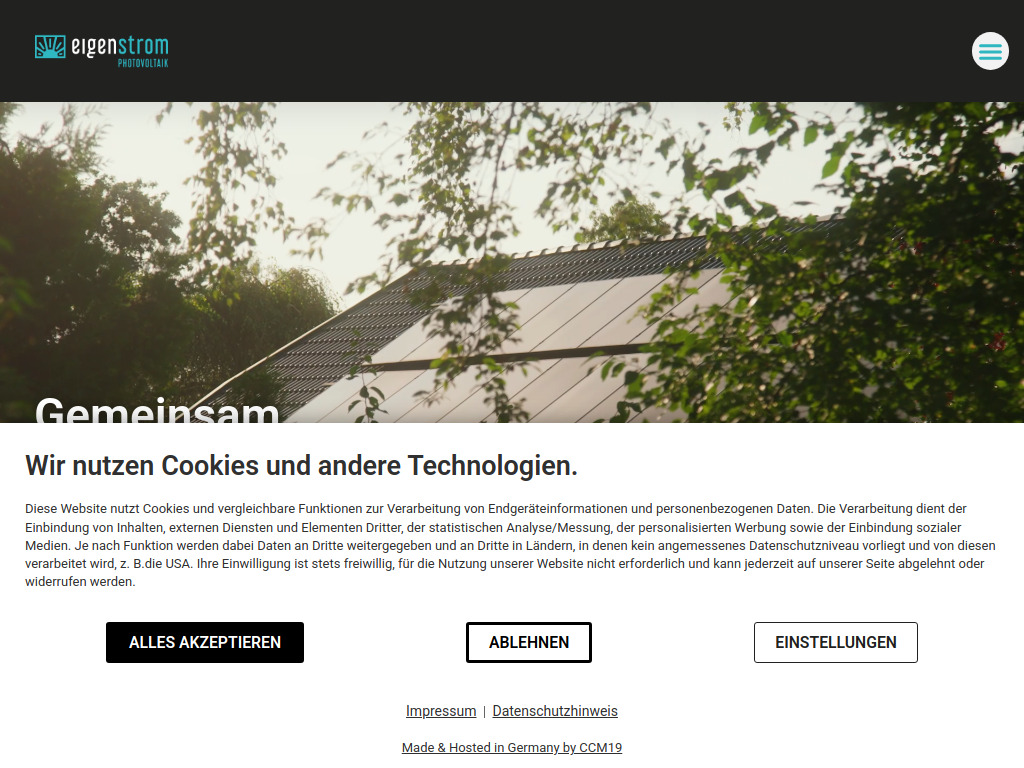 Website von eigenstrom GmbH in Halstenbek
