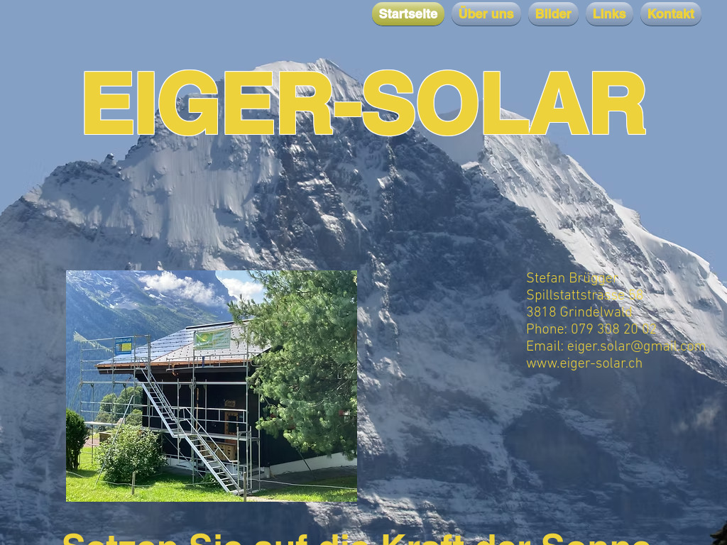 Website von Eiger-Solar in Grindelwald
