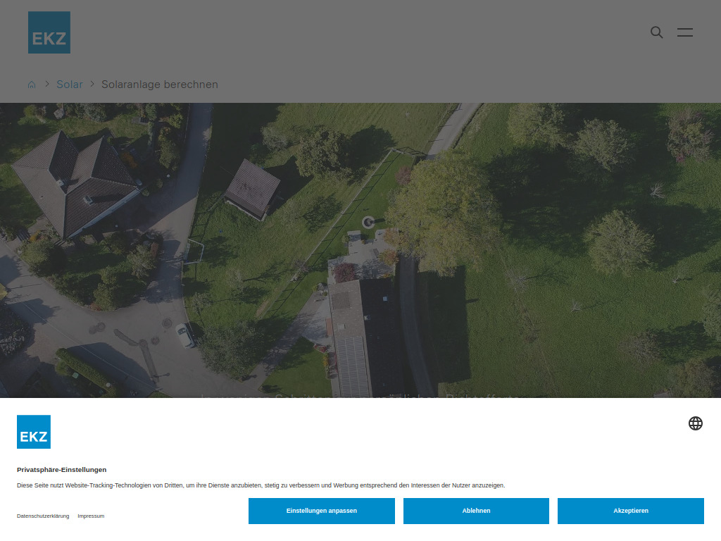 Website von Solaranlage kostenlos berechnen