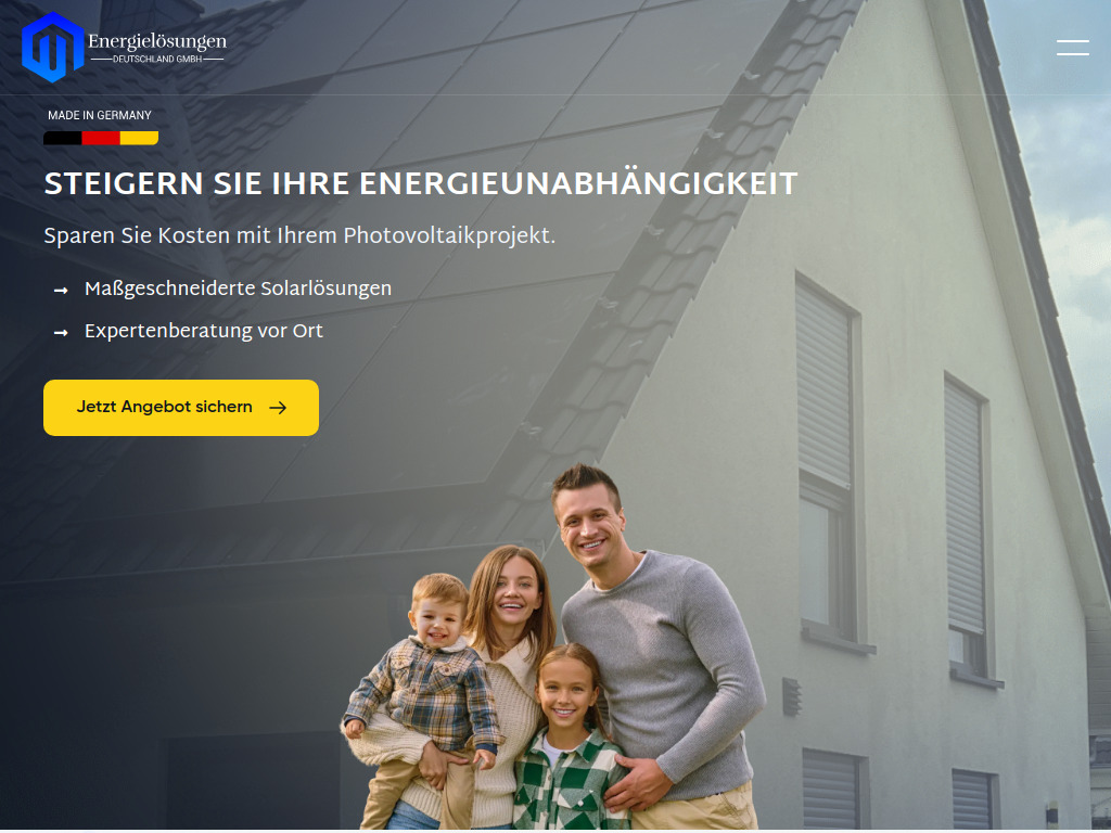 Website von Energielösungen Deutschland GmbH in Hamburg