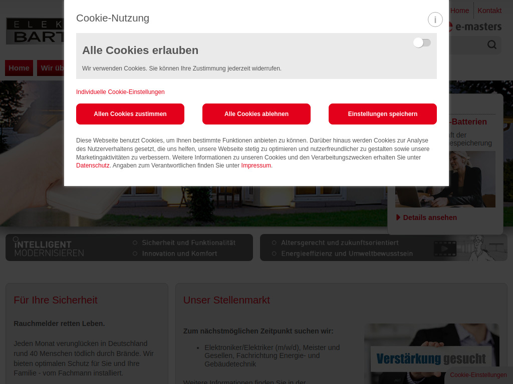 Website von Elektro Barthel in Niedenstein