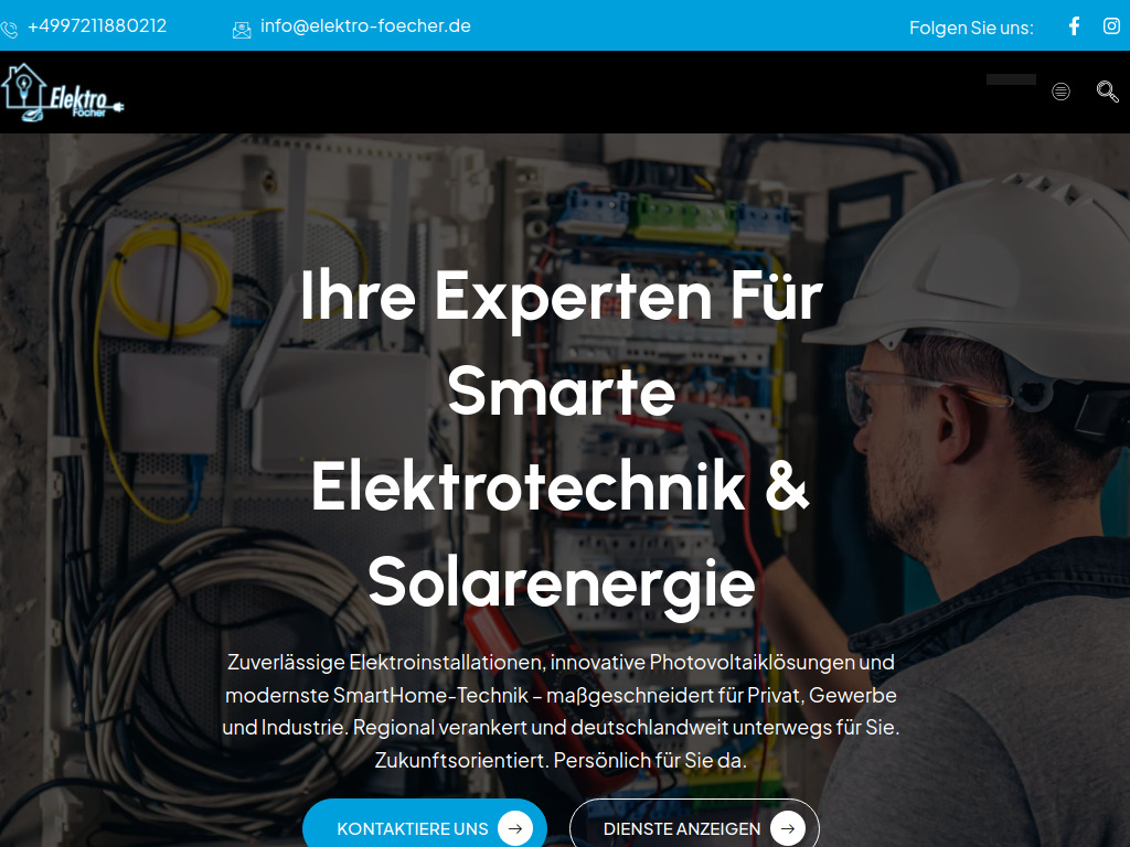 Website von Elektro Föcher in Hammelburg