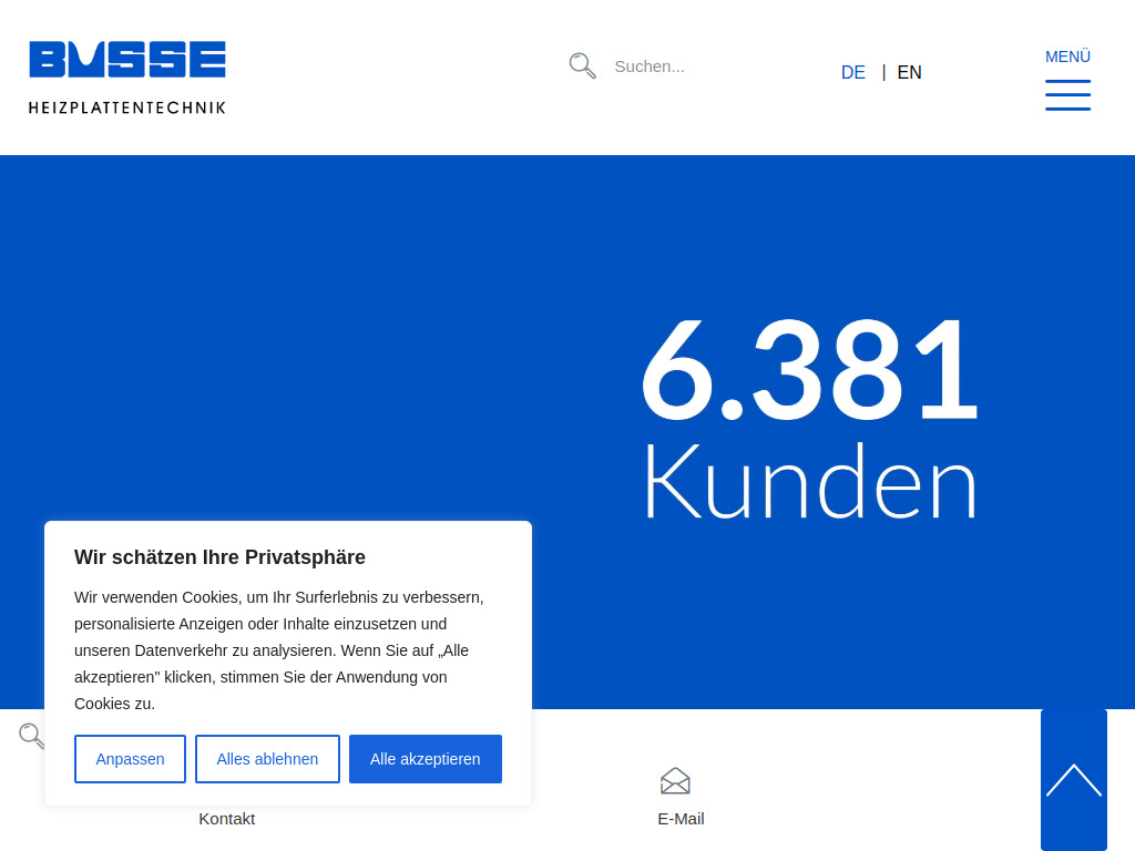 Website von Busse Heizplattentechnik GmbH in Espelkamp
