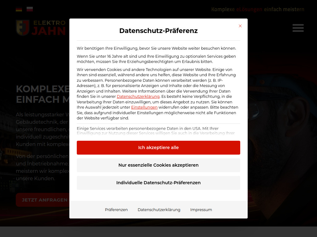 Website von Elektro Jahn GmbH & Co. KG in Frankfurt (Oder)