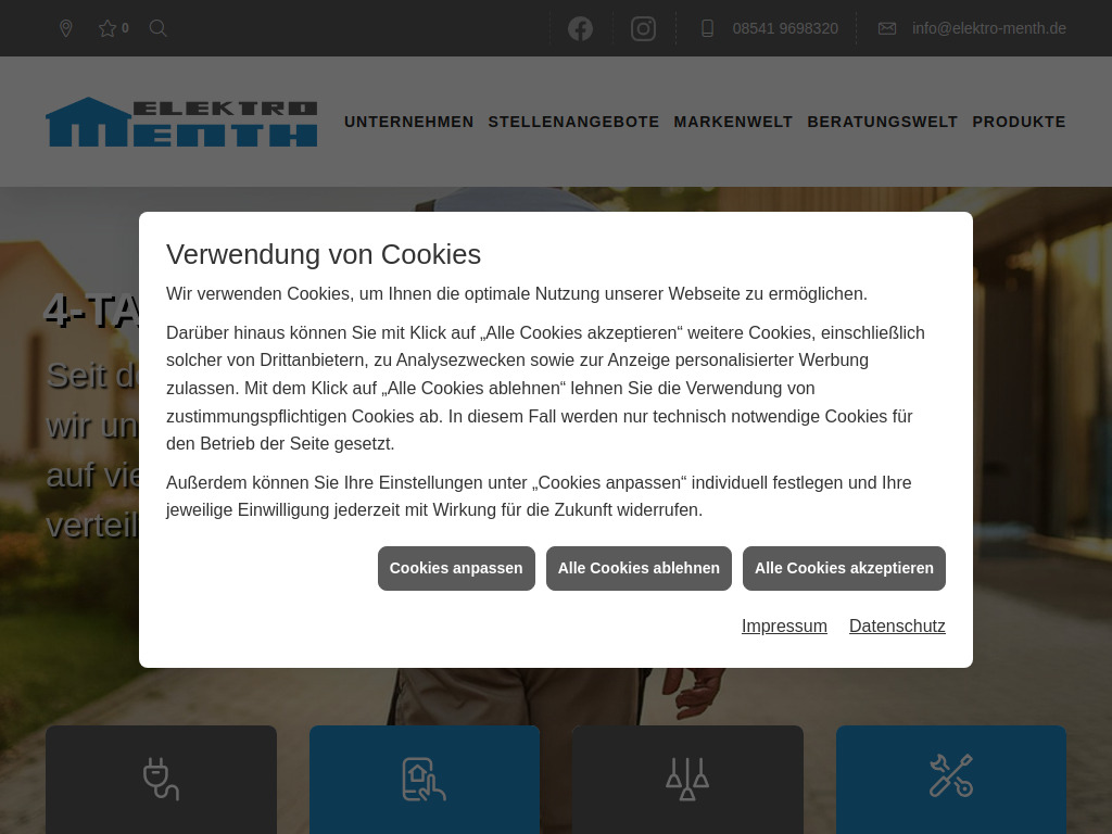 Website von Philipp Menth GmbH & Co.KG in Vilshofen